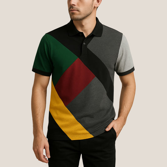 Multicolor Geometric Tri-Blocks Polo